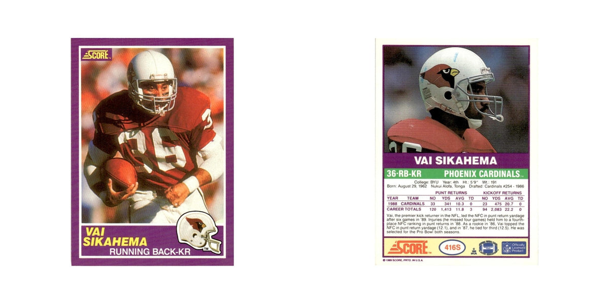 1989 Score Supplemental Vai Sikahema Phoenix Cardinals #416S