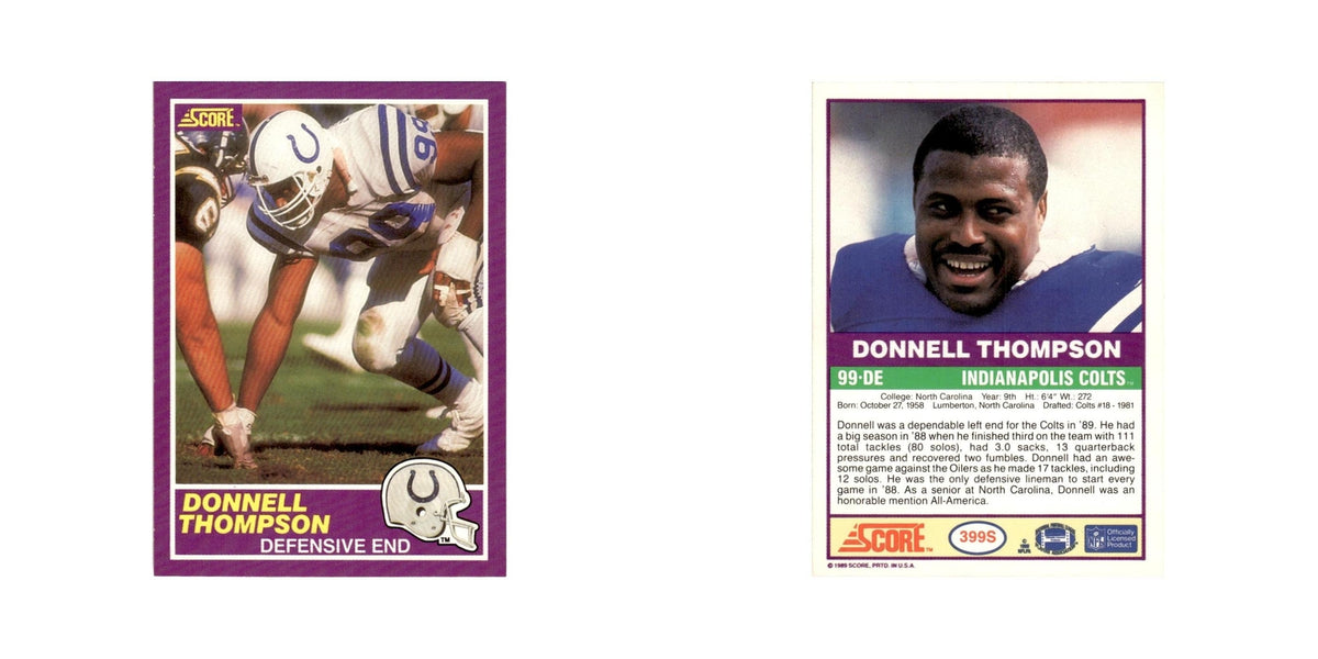 1989 Score Supplemental Donnell Thompson Colts #399S
