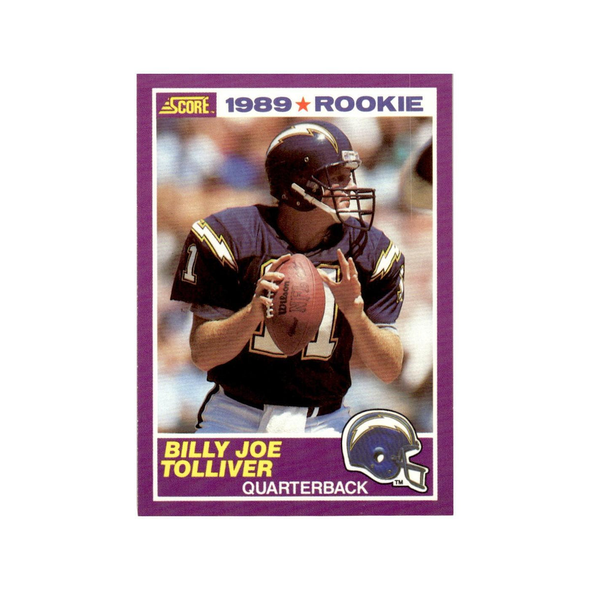 1989 Score Supplemental Billy Joe Tolliver RC San Diego Chargers #436S