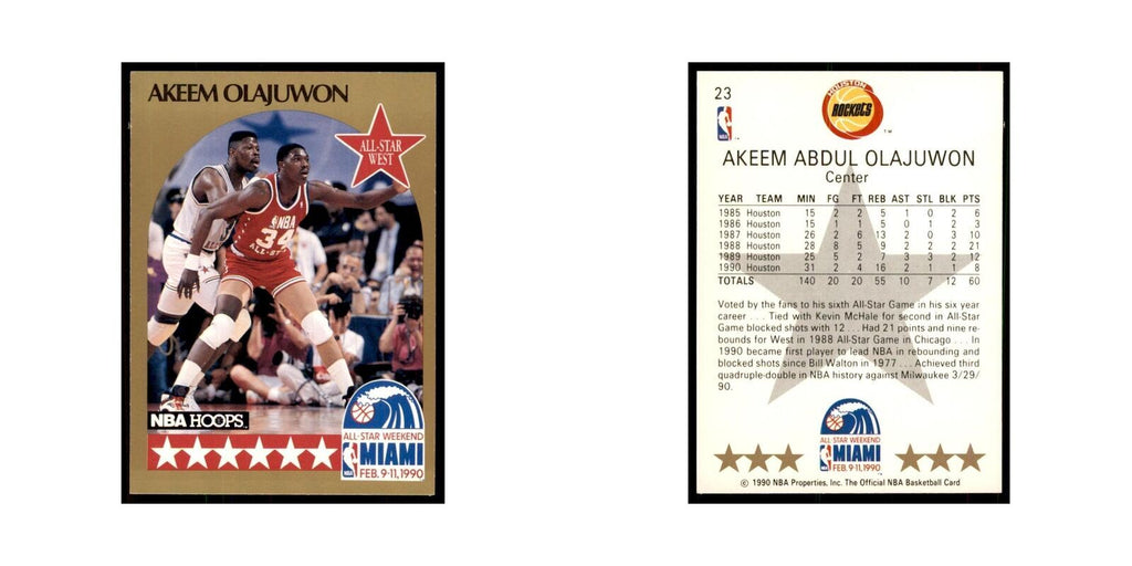 1990 NBA Hoops Akeem Olajuwon Basketball Cards #23