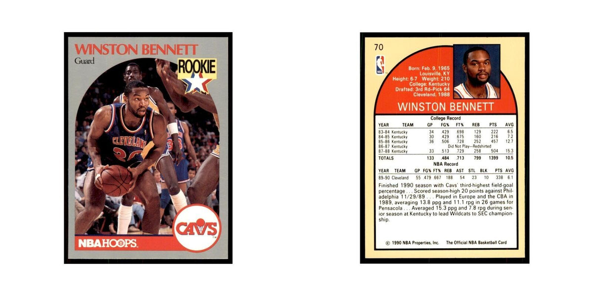 1990 NBA Hoops Winston Bennett Basketball Cards #70