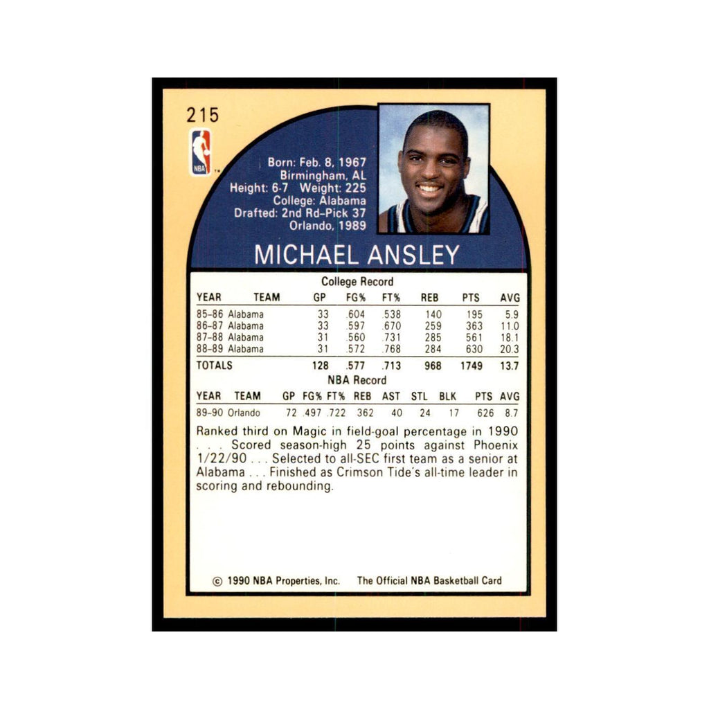 1990 NBA Hoops Michael Ansley RC Basketball Cards #215