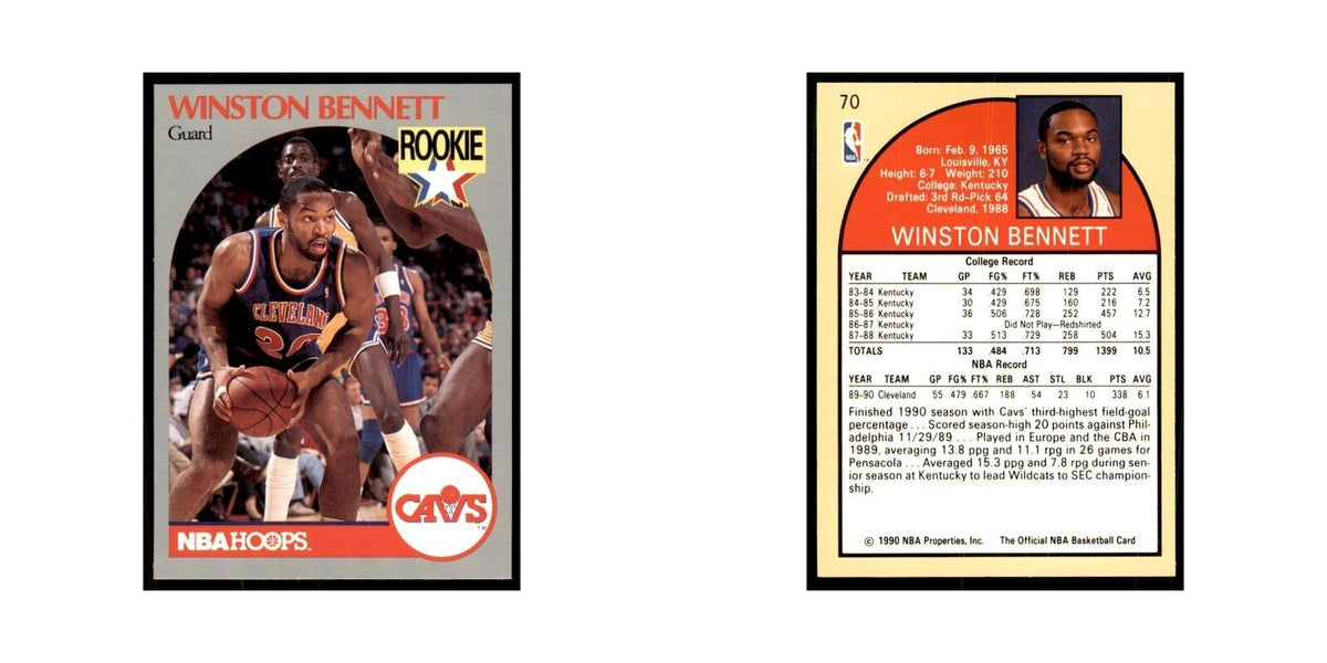 1990 NBA Hoops Winston Bennett Basketball Cards #70
