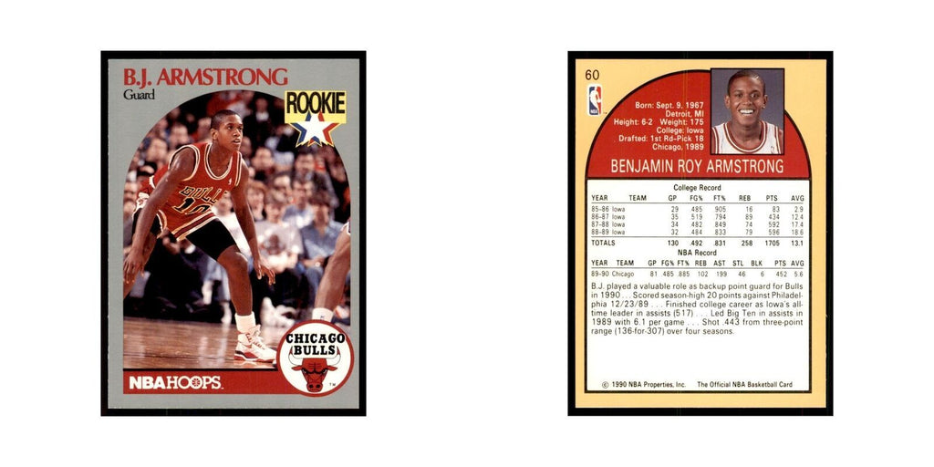 1990 NBA Hoops B.J. Armstrong Basketball Cards #60