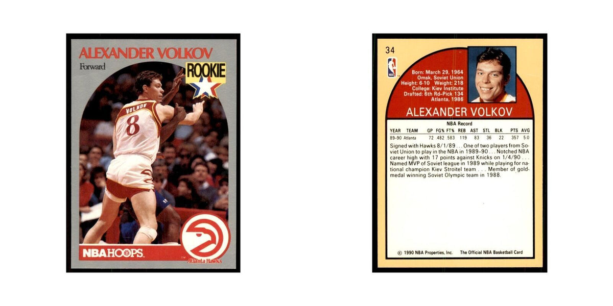1990 NBA Hoops Alexander Volkov Basketball Cards #34