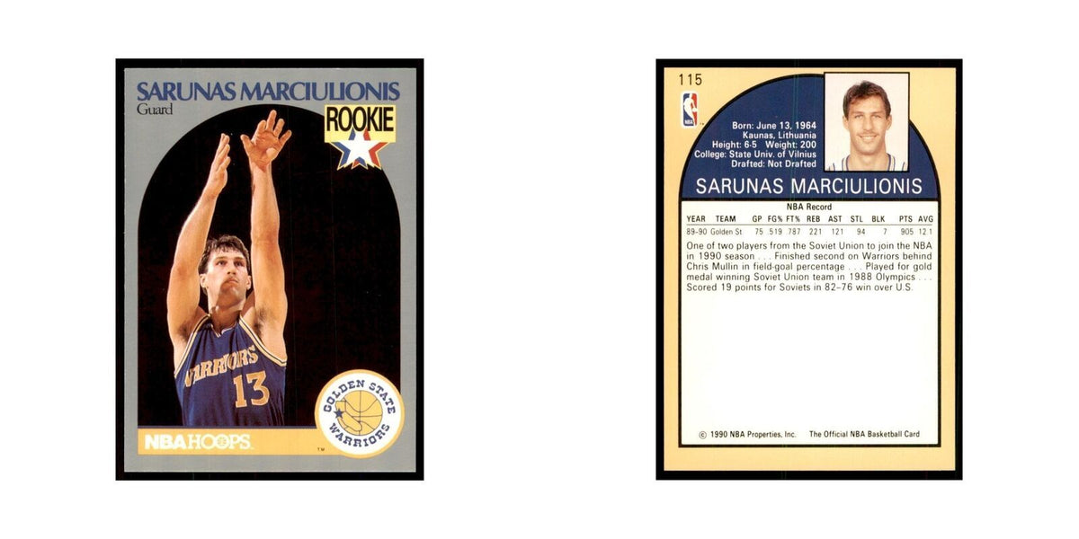 1990 NBA Hoops Sarunas Marciulionis Basketball Cards #115