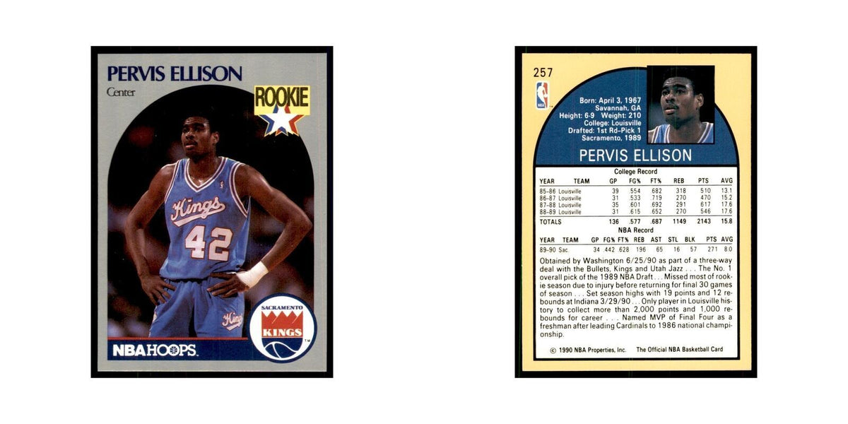1990 NBA Hoops Pervis Ellison RC Basketball Cards #257