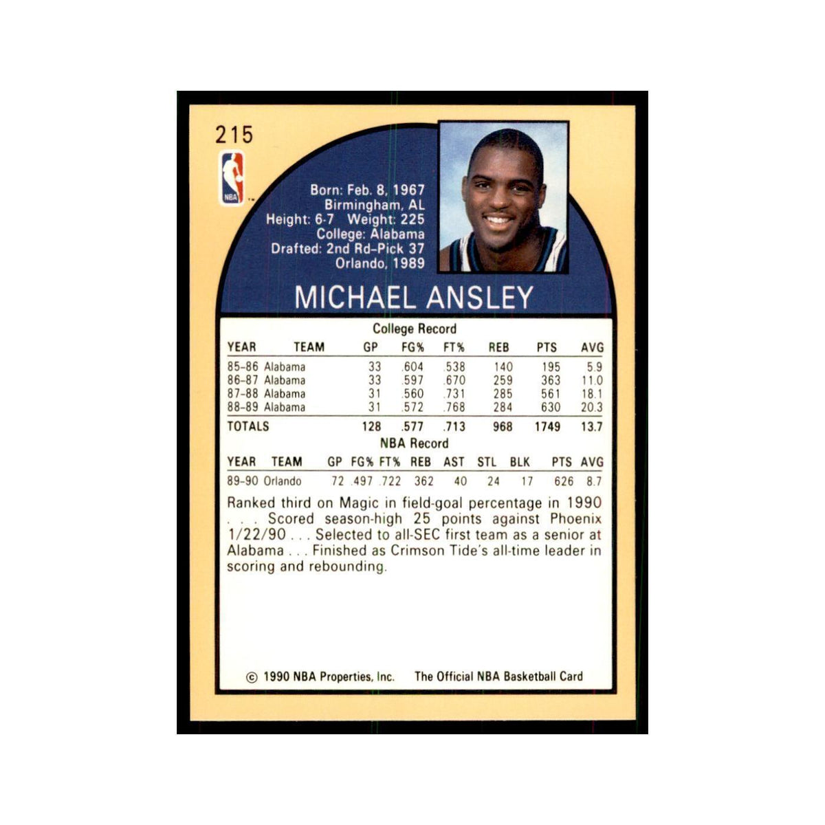 1990 NBA Hoops Michael Ansley RC Basketball Cards #215