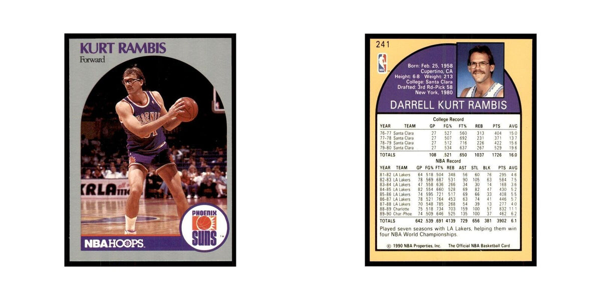 1990 NBA Hoops Kurt Rambis Basketball Cards #241
