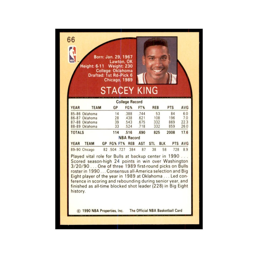 1990 NBA Hoops Stacey King Basketball Cards #66