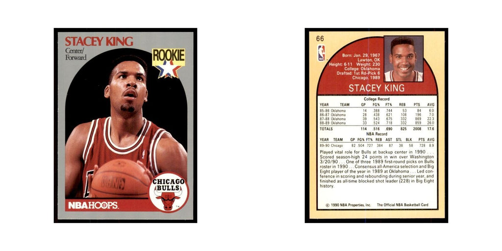 1990 NBA Hoops Stacey King Basketball Cards #66
