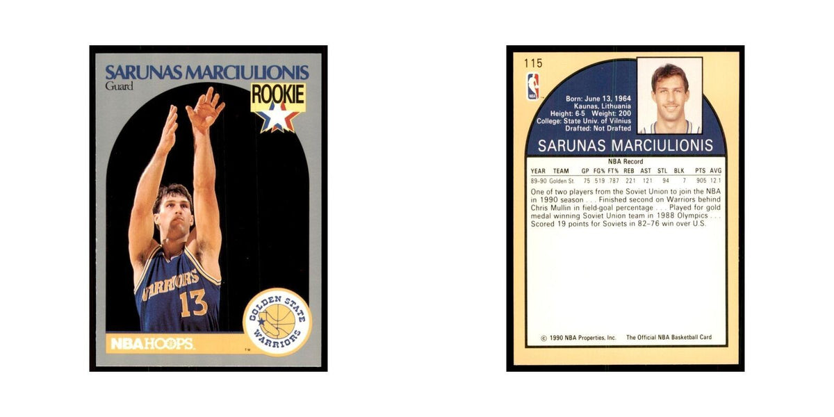 1990 NBA Hoops Sarunas Marciulionis Basketball Cards #115