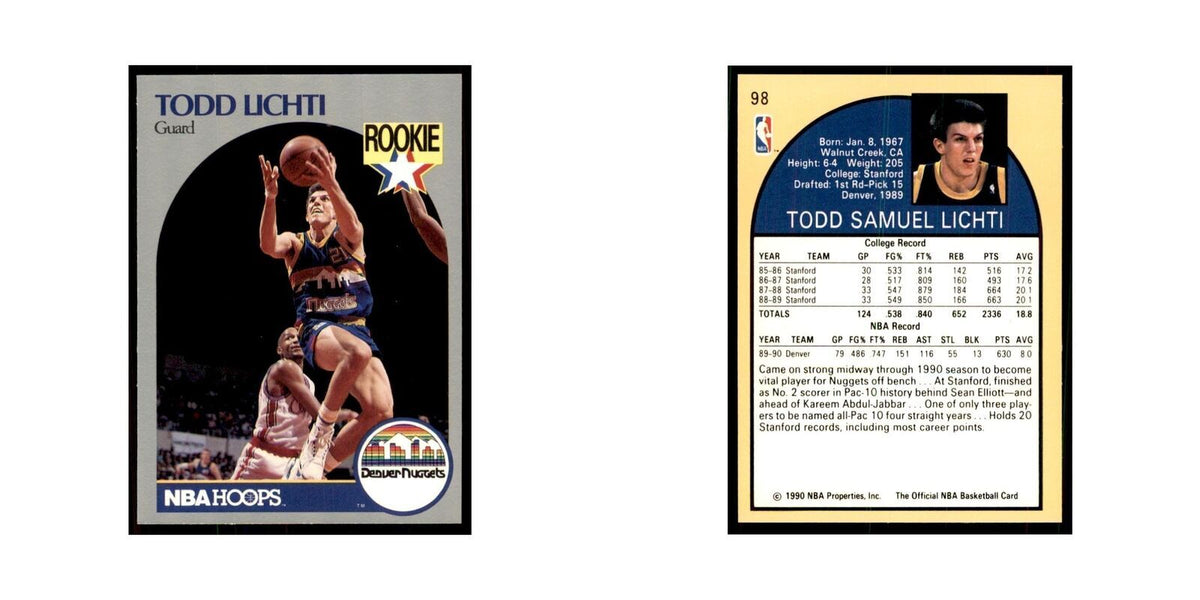 1990 NBA Hoops Todd Lichti Basketball Cards #98