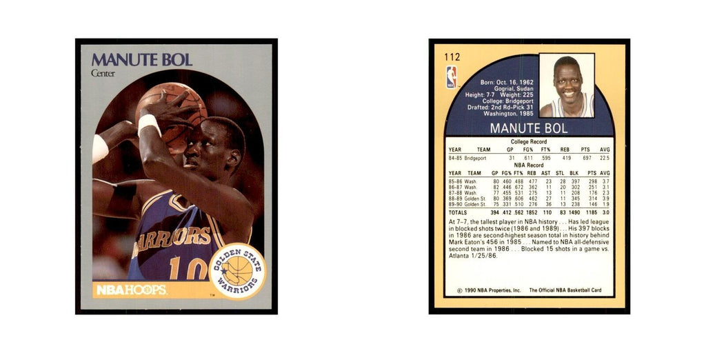 1990 NBA Hoops Manute Bol Basketball Cards #112