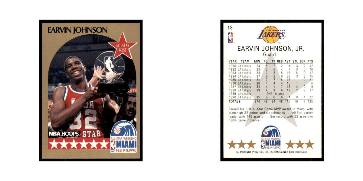 1990 NBA Hoops Earvin Johnson Basketball Cards #18