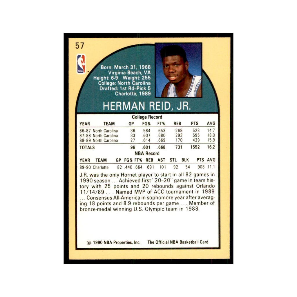 1990 NBA Hoops J.R. Reid Basketball Cards #57