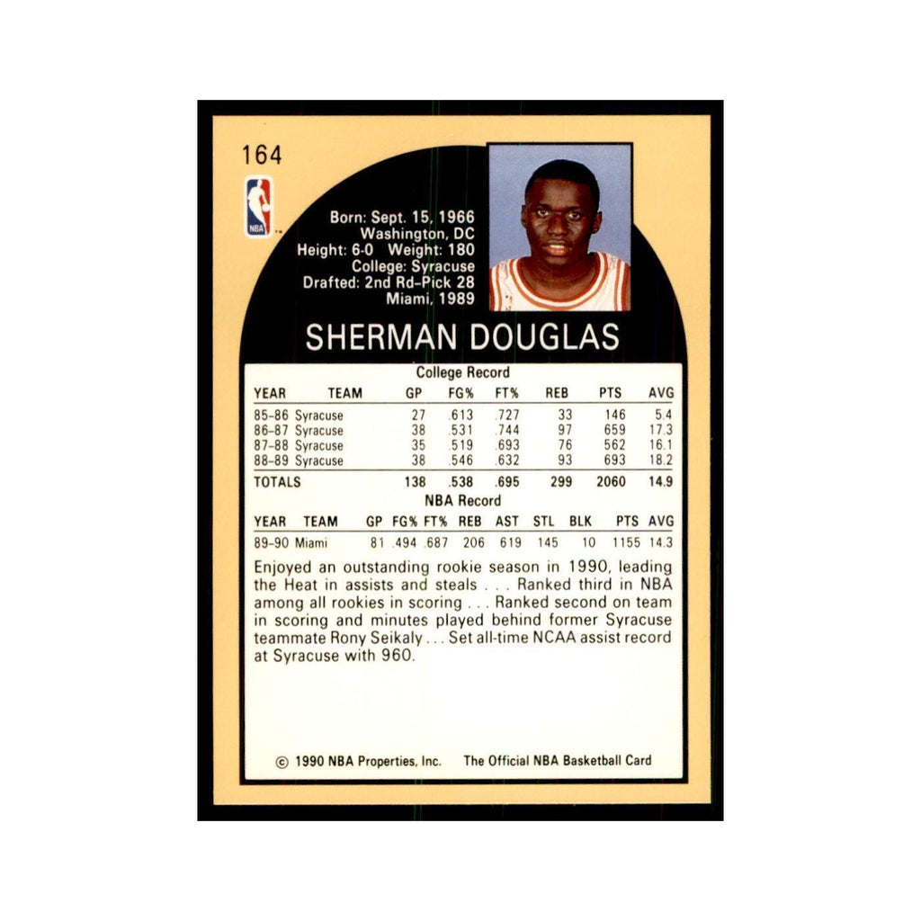 1990 NBA Hoops Sherman Douglas Basketball Cards #164