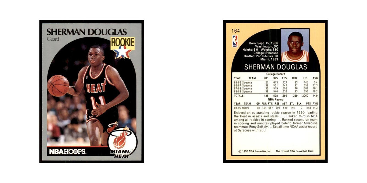 1990 NBA Hoops Sherman Douglas Basketball Cards #164
