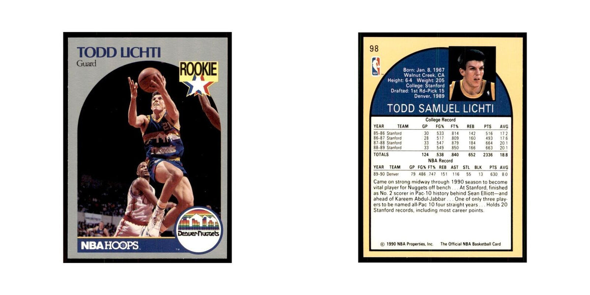 1990 NBA Hoops Todd Lichti Basketball Cards #98