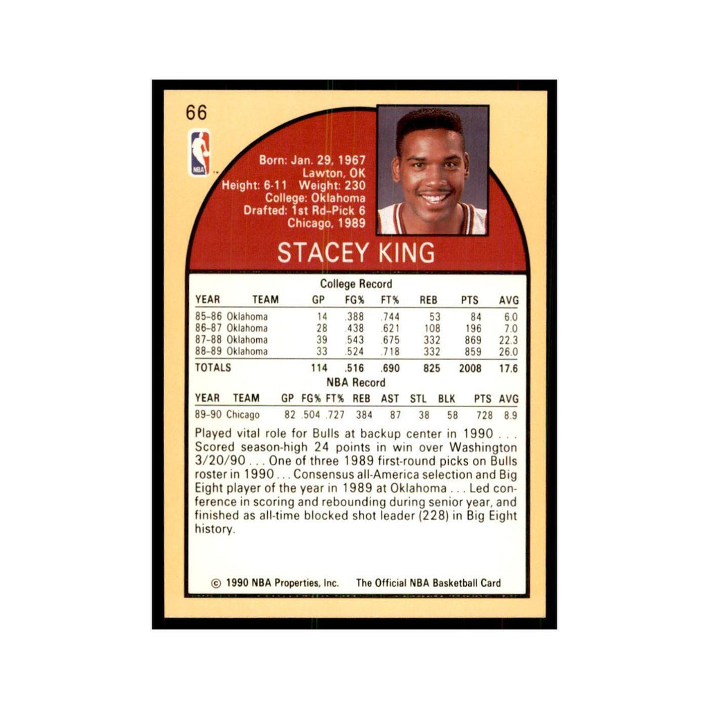 1990 NBA Hoops Stacey King Basketball Cards #66