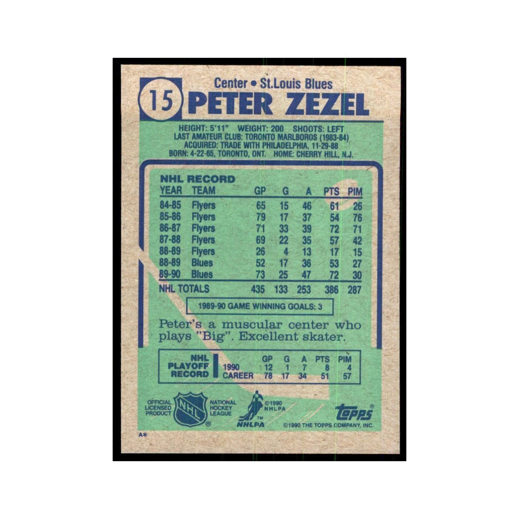 1990 Topps Peter Zezel Hockey Cards #15