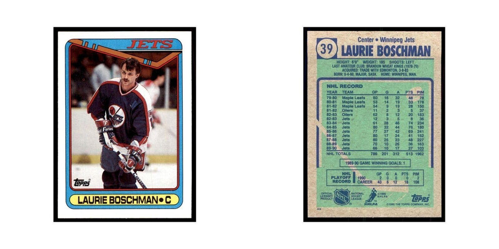 1990 Topps Laurie Boschman Hockey Cards #39