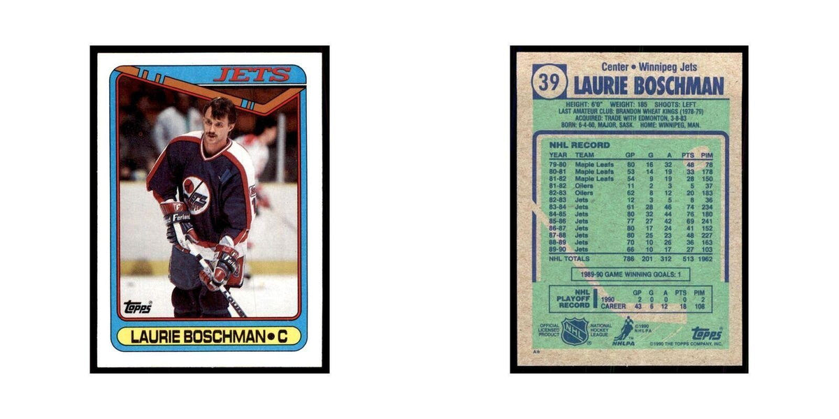 1990 Topps Laurie Boschman Hockey Cards #39