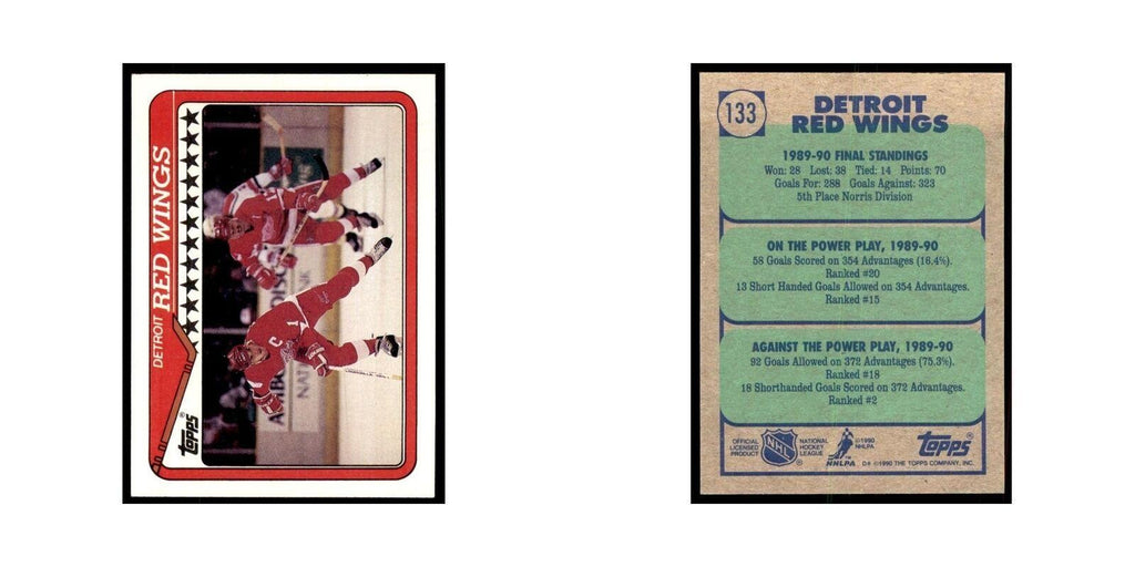 1990 Topps Detroit Red Wings Hockey Cards #133