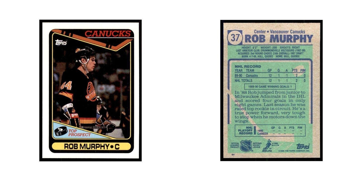 1990 Topps Rob Murphy Hockey Cards #37
