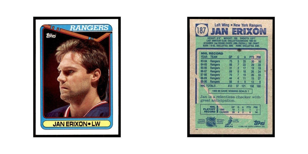 1990 Topps Jan Erixon Hockey Cards #187