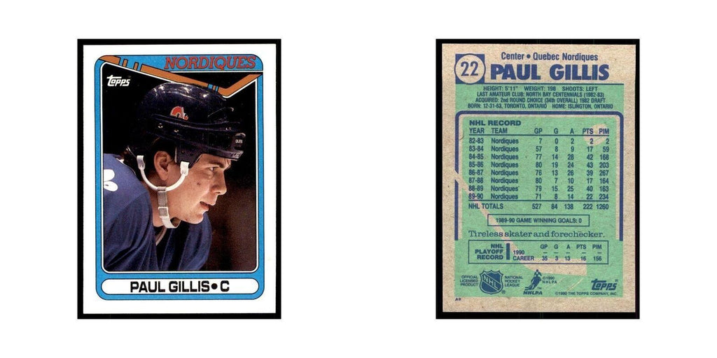 1990 Topps Paul Gillis Hockey Cards #22