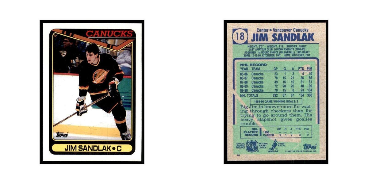 1990 Topps Jim Sandlak Hockey Cards #18