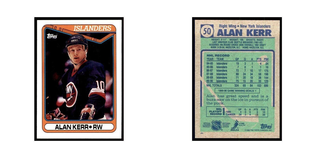 1990 Topps Alan Kerr Hockey Cards #50
