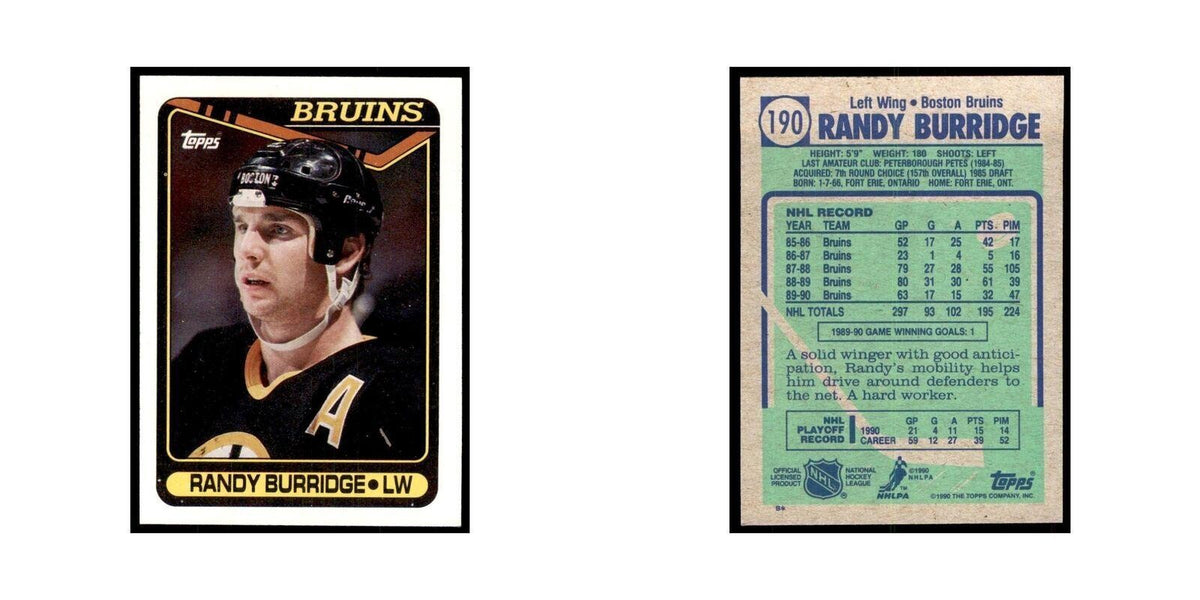 1990 Topps Randy Burridge Hockey Cards #190