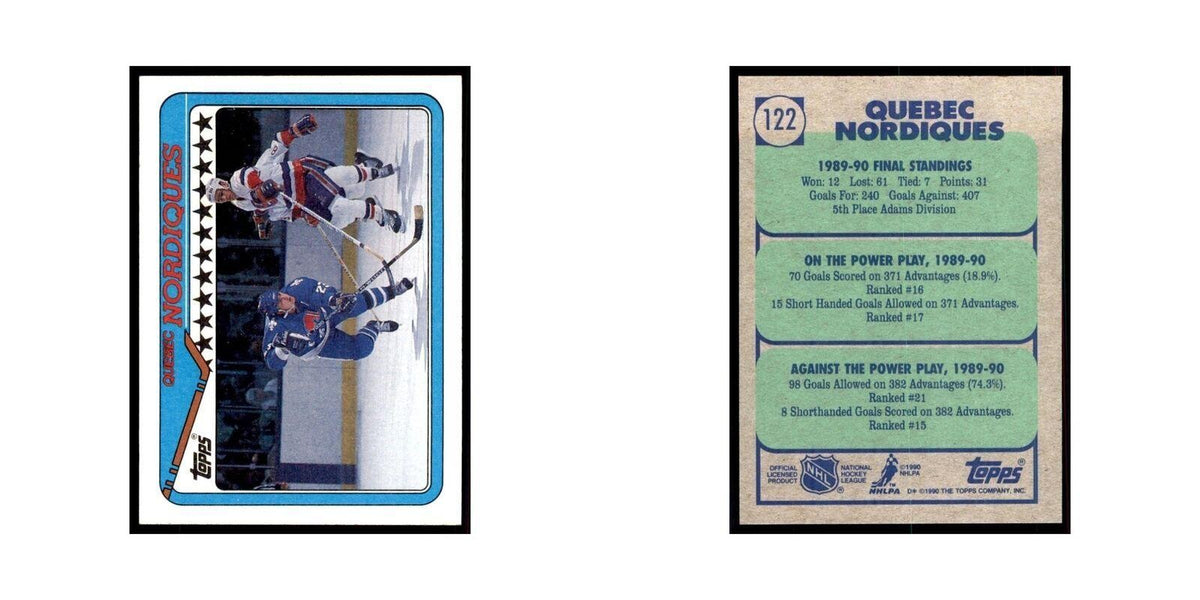 1990 Topps Quebec Nordiques Hockey Cards #122