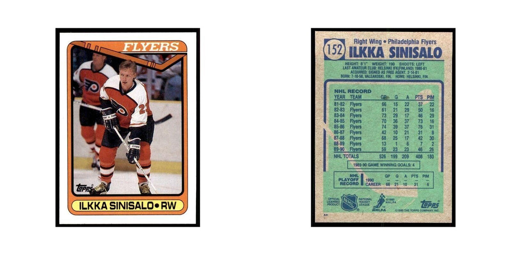 1990 Topps Ilkka Sinisalo Hockey Cards #152