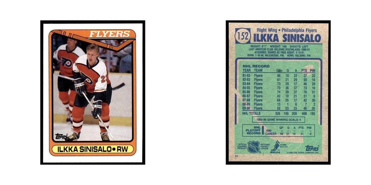 1990 Topps Ilkka Sinisalo Hockey Cards #152