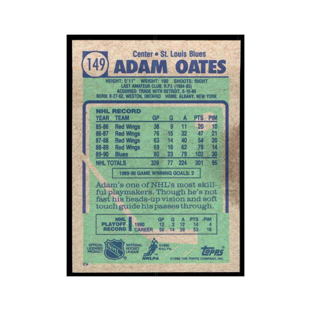1990 Topps Adam Oates Hockey Cards #149