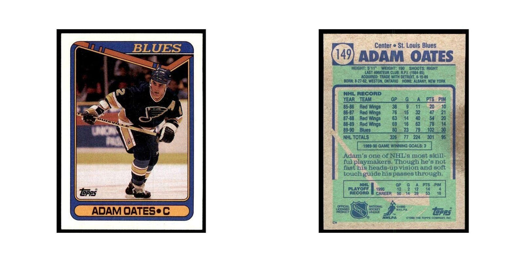 1990 Topps Adam Oates Hockey Cards #149