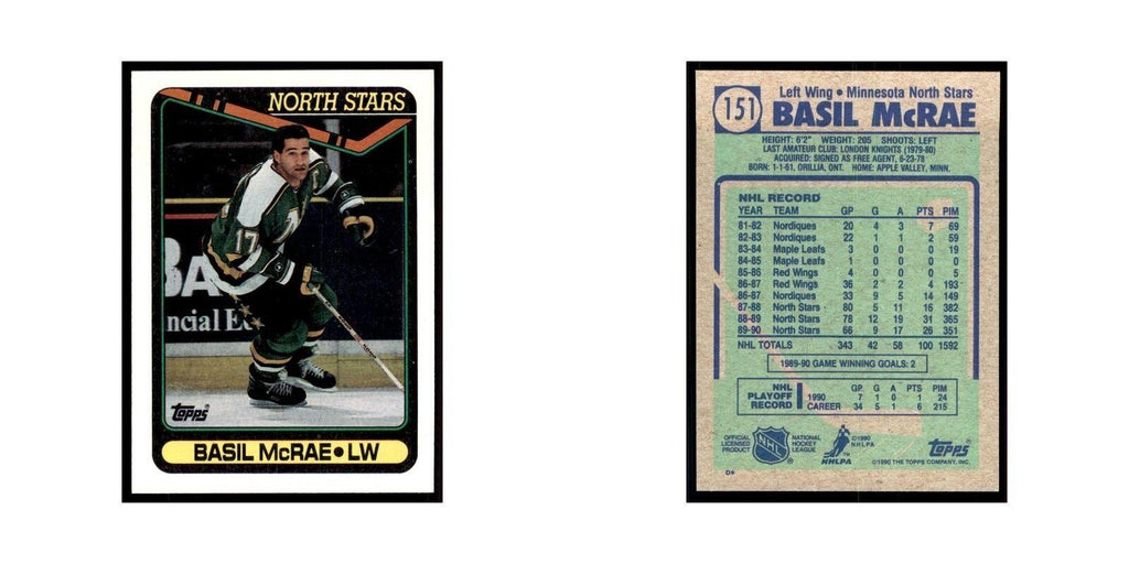 1990 Topps Basil McRae Hockey Cards #151