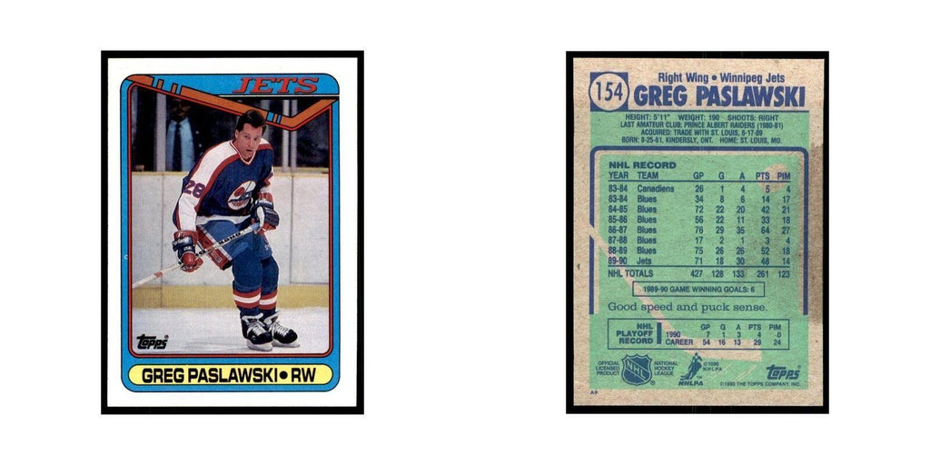 1990 Topps Greg Paslawski Hockey Cards #154