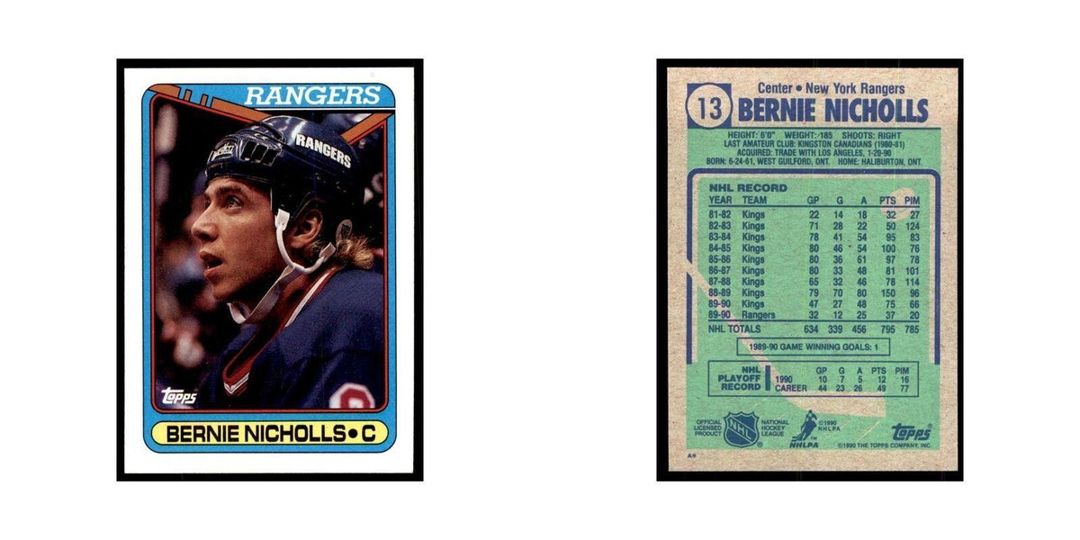 1990 Topps Bernie Nicholls Hockey Cards #13