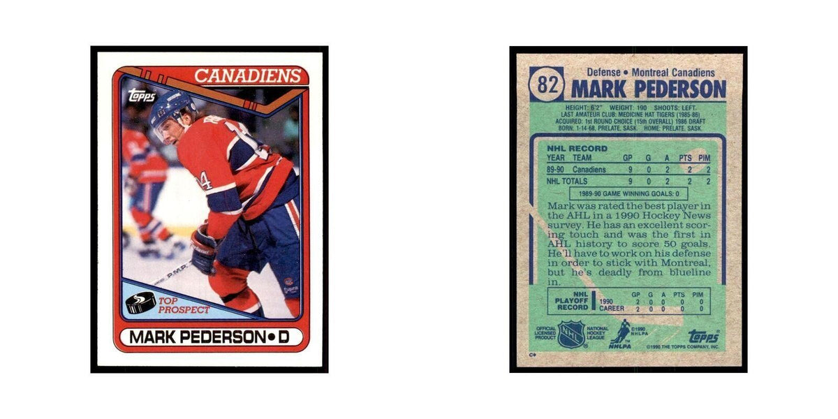 1990 Topps Mark Pederson Hockey Cards #82