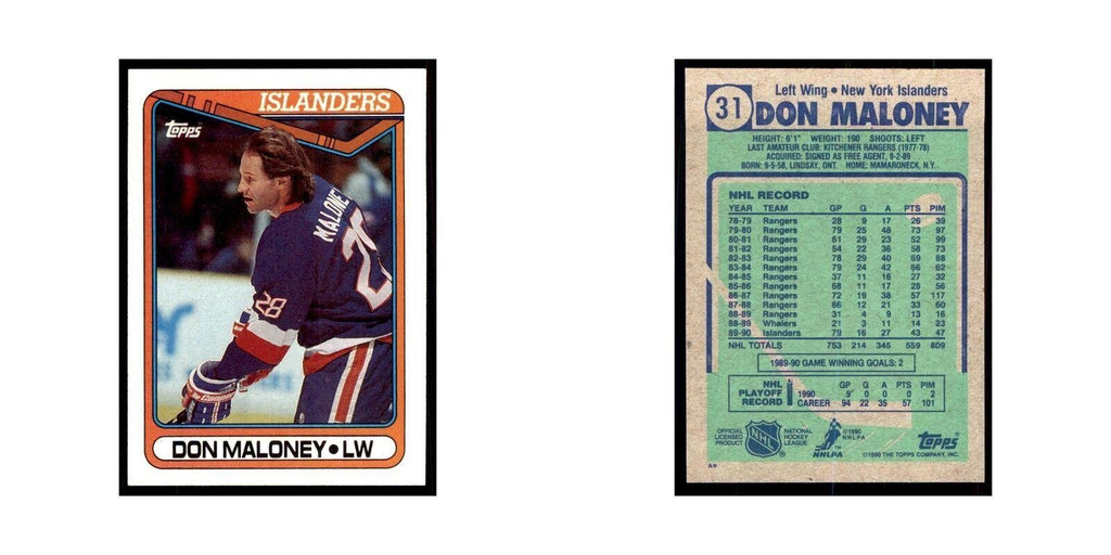 1990 Topps Don Maloney Hockey Cards #31