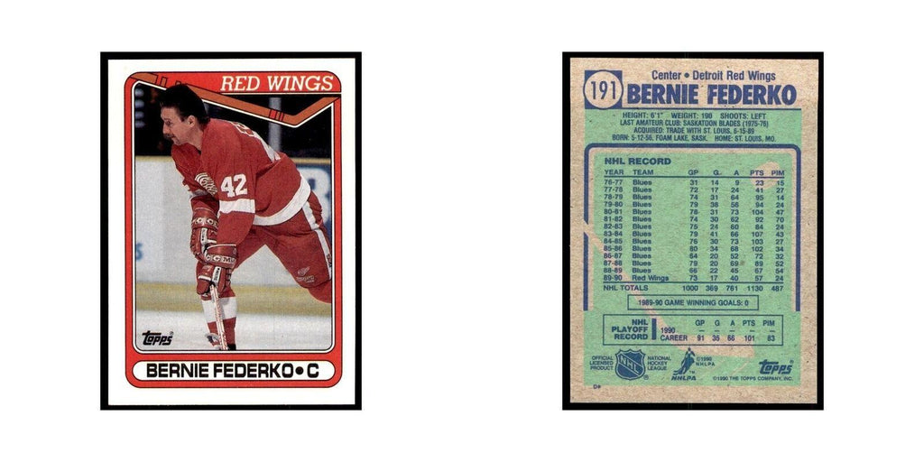 1990 Topps Bernie Federko Hockey Cards #191