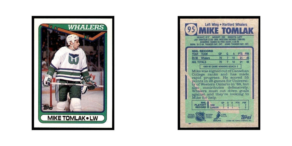 1990 Topps Mike Tomlak Hockey Cards #95