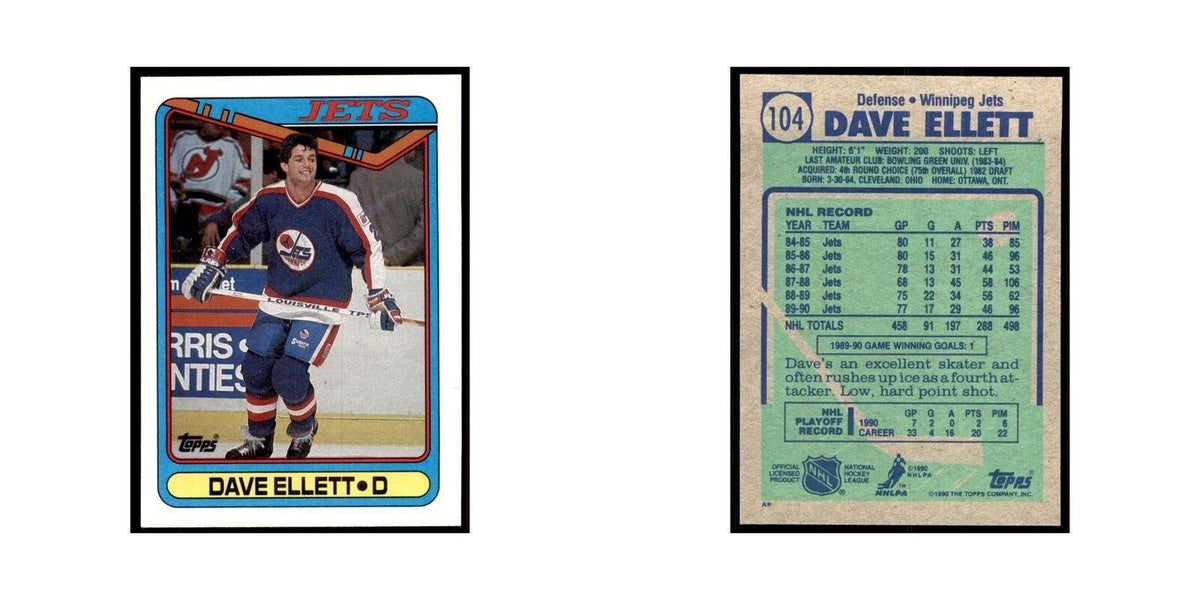 1990 Topps Dave Ellett Hockey Cards #104