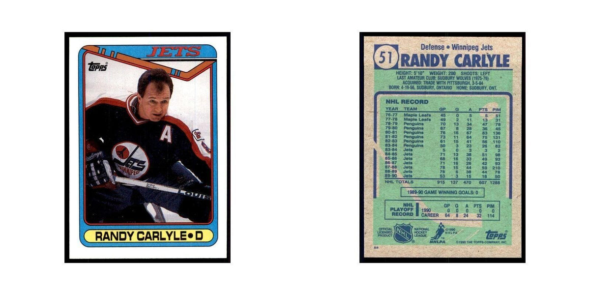 1990 Topps Randy Carlyle Hockey Cards #51