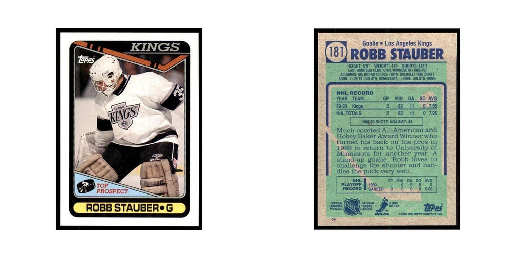 1990 Topps Robb Stauber Hockey Cards #181