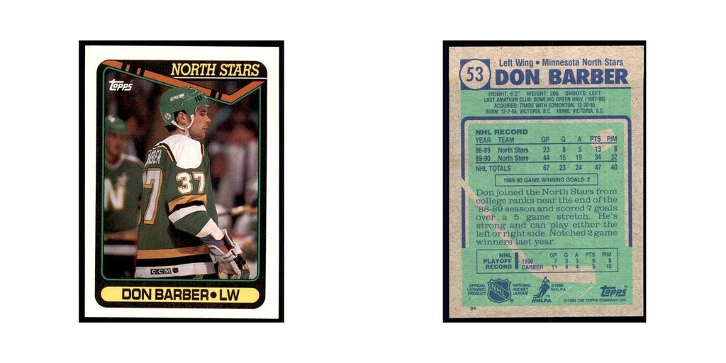 1990 Topps Don Barber Hockey Cards #53